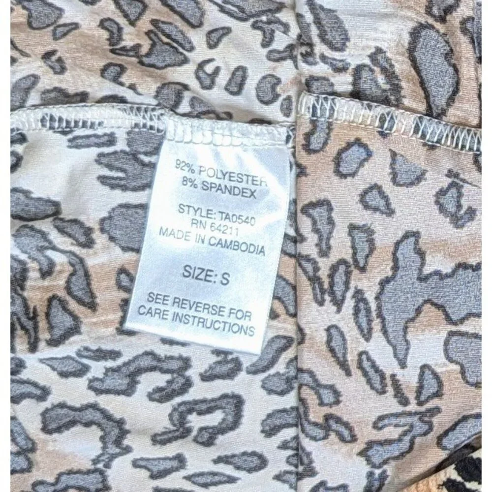Womens Size Small 2 Pc Babydoll‎ Cami & Shorts Pajama Set Leopard Vintage Retro